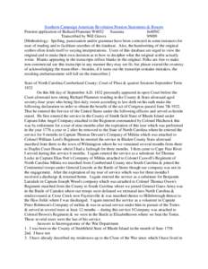 Southern Campaign American Revolution Pension Statements & Rosters Pension application of Richard Plummer W4052 Susanna fn40NC Transcribed by Will Graves[removed]