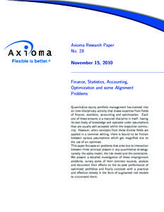 Axioma Research Paper No. 28 November 15, 2010 AF