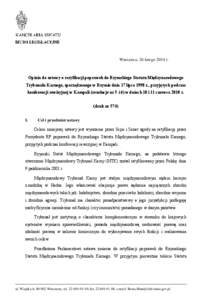 Opinia do ustawy o ratyfikacji poprawek do Rzymskiego Statutu Międzynarodowego Trybunału Karnego, sporządzonego w Rzymie dnia 17 lipca 1998 r., przyjętych podczas konferencji rewizyjnej w Kampali (rezolucje nr 5 i 6) w dniach 10 i 11 czerwca 2010 r. (dru