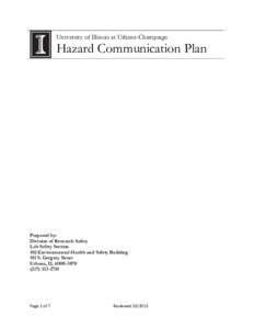    University of Illinois at Urbana-Champaign Hazard Communication Plan