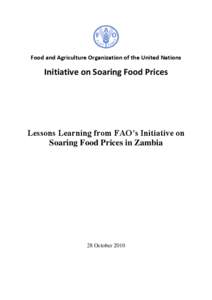 Earth / Food and Agriculture Organization / Serenje / Food security / Agriculture / World food price crisis / Zambia / Food politics / Food and drink / United Nations