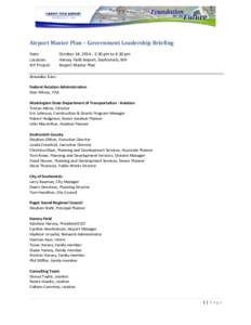 Paine Field / Federal Aviation Administration / Puget Sound Regional Council / Snohomish County /  Washington / Phoenix-Mesa Gateway Airport / Washington / Harvey Airfield / Snohomish /  Washington