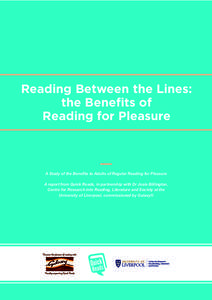 Reading Between the Lines: the Benefits of Reading for Pleasure -1-