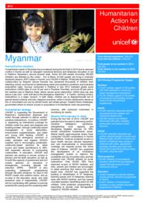 2014  © UNICEF Myanmar/2013/Ko Kyaw Kyaw Win Humanitarian Action for