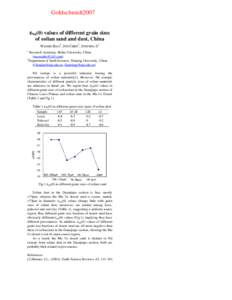 Goldschmidt2007 εNd(0) values of different grain sizes of eolian sand and dust, China WENBO RAO1, JUN CHEN2, JUNFENG JI2 1