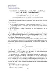 Discussion of: Treelets-An adaptive multi-scale basis for sparse unordered data