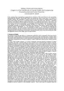 Military Unions and Associations, Chapter 9 of the Handboook on Human Rights and Fundamental Freedoms of Armed Forces Personnel, OSCE/ODIHR, DCAF Some countries have long-standing arrangements for members of the armed fo