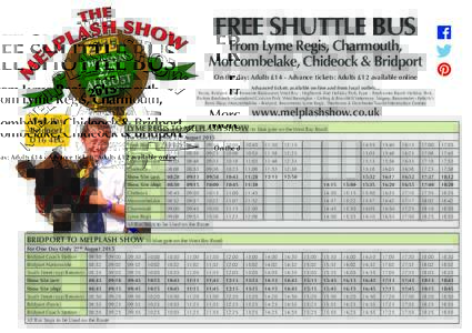FREE SHUTTLE BUS  From Lyme Regis, Charmouth, Morcombelake, Chideock & Bridport  2015