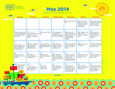 May 2013 Reading Activity Calendar