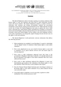 Diplomacy / Abuse / Culture / United Nations Special Rapporteur / Economic /  social and cultural rights / Special Rapporteur / National human rights institutions / Optional Protocol to the International Covenant on Economic /  Social and Cultural Rights / International human rights law / Human rights / International relations / Ethics