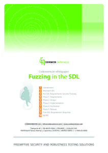 Evaluation / Codenomicon / Fuzz testing / Robustness testing / Black-box testing / Acceptance testing / Application security / Software security assurance / Regression testing / Software testing / Software quality / Manufacturing