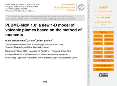 This discussion paper is/has been under review for the journal Geoscientific Model Development (GMD). Please refer to the corresponding final paper in GMD if available. Discussion Paper  Geosci. Model Dev. Discuss., 8, 3