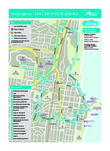 Wollongong - 55A / 55C Free Shuttle Bus Key 5  Free Shuttle Bus stops
