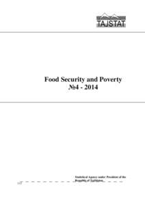 Food Security and Poverty №Statistical Agency under President of the Republic of Tajikistan 113