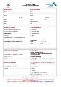 REFERRAL FORM HEALTHY LIFESTYLE PROGRAM PATIENT DETAILS  REFERRING DOCTOR