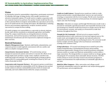 UF Sustainability in Agriculture Implementation Plan