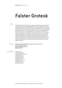 BC Falster Grotesk | Introduction | 1/5  Falster Grotesk Definition  Replacing several arches of the lowercase letters with sharp diagonals gives the family