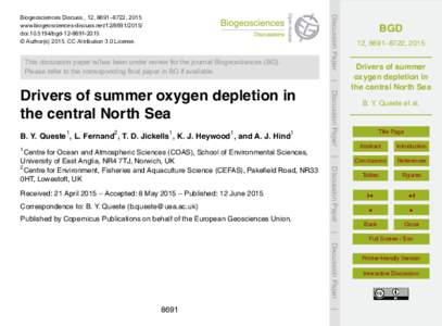 Discussion Paper  Biogeosciences Discuss., 12, 8691–8722, 2015 www.biogeosciences-discuss.netdoi:bgd © Author(sCC Attribution 3.0 License.