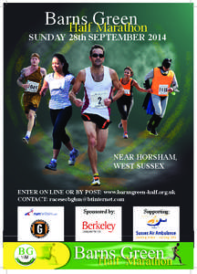 Barns Green Half Marathon SUNDAY 28th SEPTEMBER 2014