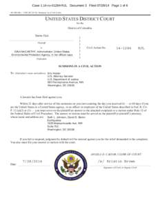 Case 1:14-cv[removed]RJL Document 3 Filed[removed]Page 1 of 6 AO 440 (Rev[removed]; DC[removed]Summons in a Civil Action UNITED STATES DISTRICT COURT for the