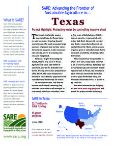 SARE: Advancing the Frontier of Sustainable Agriculture in... Texas  What is SARE?