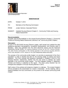 Item 9 October 15, 2014 Planning and Development Department Land Use Planning Division