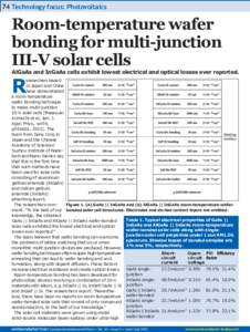 74 Technology focus: Photovoltaics  Room-temperature wafer bonding for multi-junction III-V solar cells