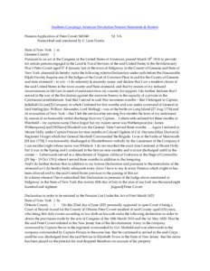 Southern Campaign American Revolution Pension Statements & Rosters Pension Application of Peter Covert S43340 Transcribed and annotated by C. Leon Harris. NJ VA