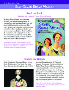 Great Women of Our Pasts :  Read SEVEN BRAVE WOMEN Read the Book Explore the Lives of These Brave Women In Seven Brave Women, take a journey