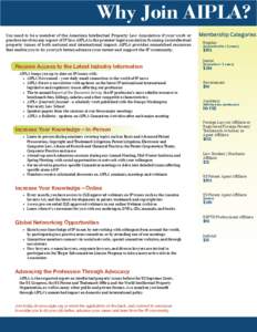 Why Join AIPLA? You need to be a member of the American Intellectual Property Law Association if your work or practice involves any aspect of IP law. AIPLA is the premier legal association focusing on intellectual proper