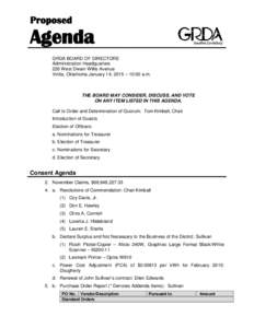 Proposed  Agenda GRDA BOARD OF DIRECTORS Administration Headquarters 226 West Dwain Willis Avenue