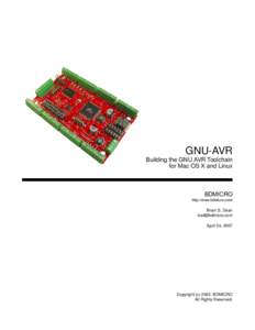 GNU-AVR  Building the GNU AVR Toolchain for Mac OS X and Linux  BDMICRO