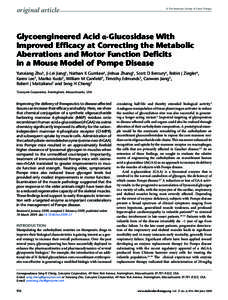 Glycoengineered Acid α-Glucosidase With Improved Efficacy at Correcting the Metabolic Aberrations and Motor Function Deficits in a Mouse Model of Pompe Disease