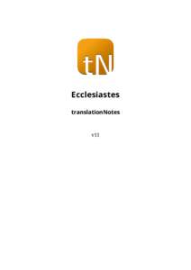 Ecclesiastes translationNotes v11  Copyrights & Licensing