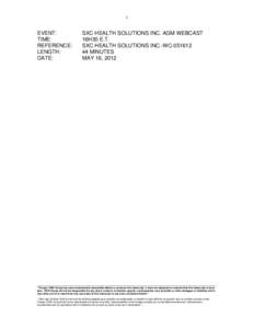 Microsoft Word - SXC Health Solutions Corp - Annual General Meeting - May[removed]doc