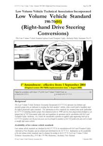 LVVTA Low Volume Vehicle Standard[removed]Right-hand Drive Steering Conversions)  Page 1 of 26 Low Volume Vehicle Technical Association Incorporated