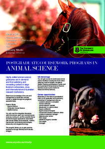 Agronomy / Animal science / Livestock / Veterinary physician / University of Queensland / Animal nutritionist / Animal welfare / Zookeeper / Sokoine University of Agriculture / Biology / Zoology / Agriculture