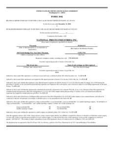 UNITED STATES SECURITIES AND EXCHANGE COMMISSION Washington, D. C[removed]FORM 10-K ANNUAL REPORT PURSUANT TO SECTION 13 OR 15 (d) OF THE SECURITIES EXCHANGE ACT OF 1934 For the fiscal year ended December 31, 2010