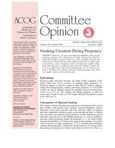 ACOG Committee on Health Care for Underserved Women Committee on Obstetric Practice