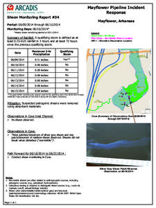 Mayflower Pipeline Incident Response Sheen Monitoring Report #34  Mayflower, Arkansas