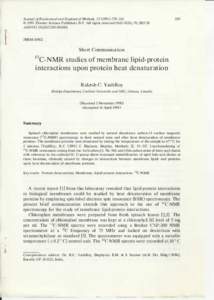 Biology / Physics / Carbon-13 NMR / Membrane protein / Lipids / Protein–lipid interaction / Peripheral membrane protein / Nuclear magnetic resonance / Membrane biology / Chemistry