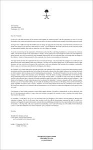 The President The White House Washington, DC[removed]Dear Mr. President: On the eve of the first anniversary of the terrorist attacks against the American people, I take the opportunity to renew to you and