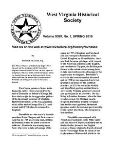 West Virginia Historical Society Volume XXIV, No. 1, SPRING 2010 Visit us on the web at www.wvculture.org/history/wvhssoc By William B. Maxwell, Esq.