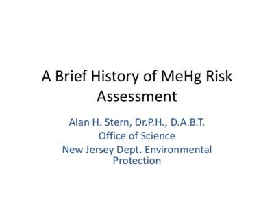 A Brief History of MeHg Risk Assessment