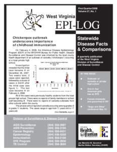 First Quarter/2008 Volume 27, No. 1 West Virginia  EPI-LOG