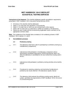 NVLAP Program Checklist Template