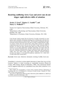 Resolving conflicting views: Gaze and arrow cues do not trigger rapid reflexive shifts of attention