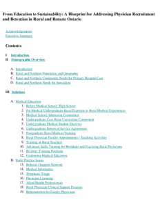 Sustainability - Table of Contents