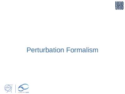 Perturbation Formalism  Outline 1.  Introductory concepts