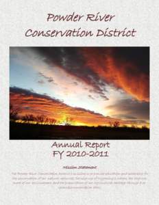 Powder River Conservation District Annual Report FYMission Statement